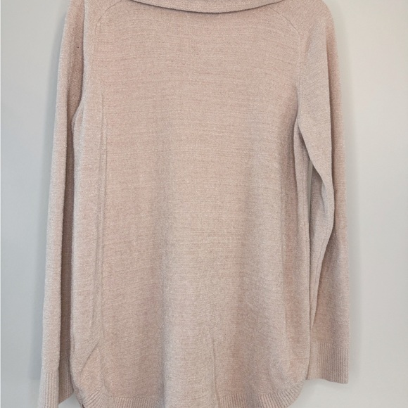 Barefoot Dreams CozyChic Sweatshirt blush pink Ultra Lite cowl neck Tunic M - Picture 2 of 8